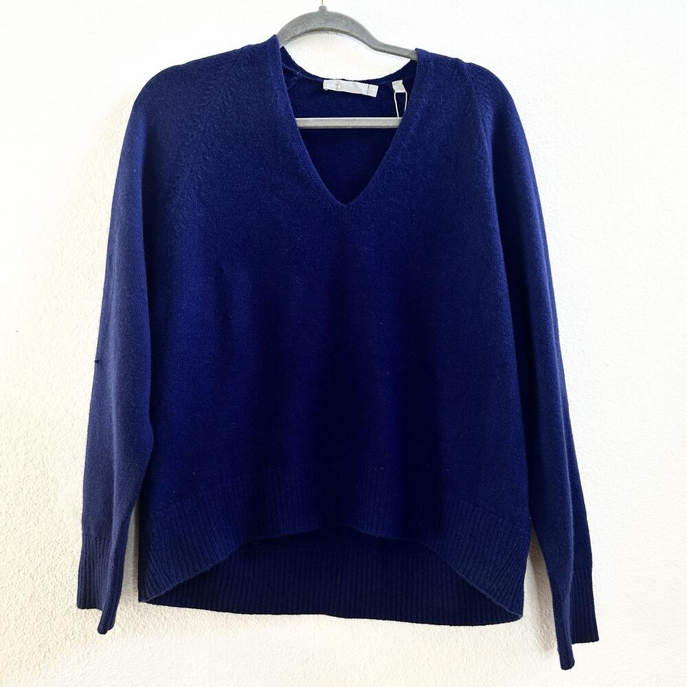 Vince 100% Cashmere Sweater Blue V Neck Pullover Medium NWT